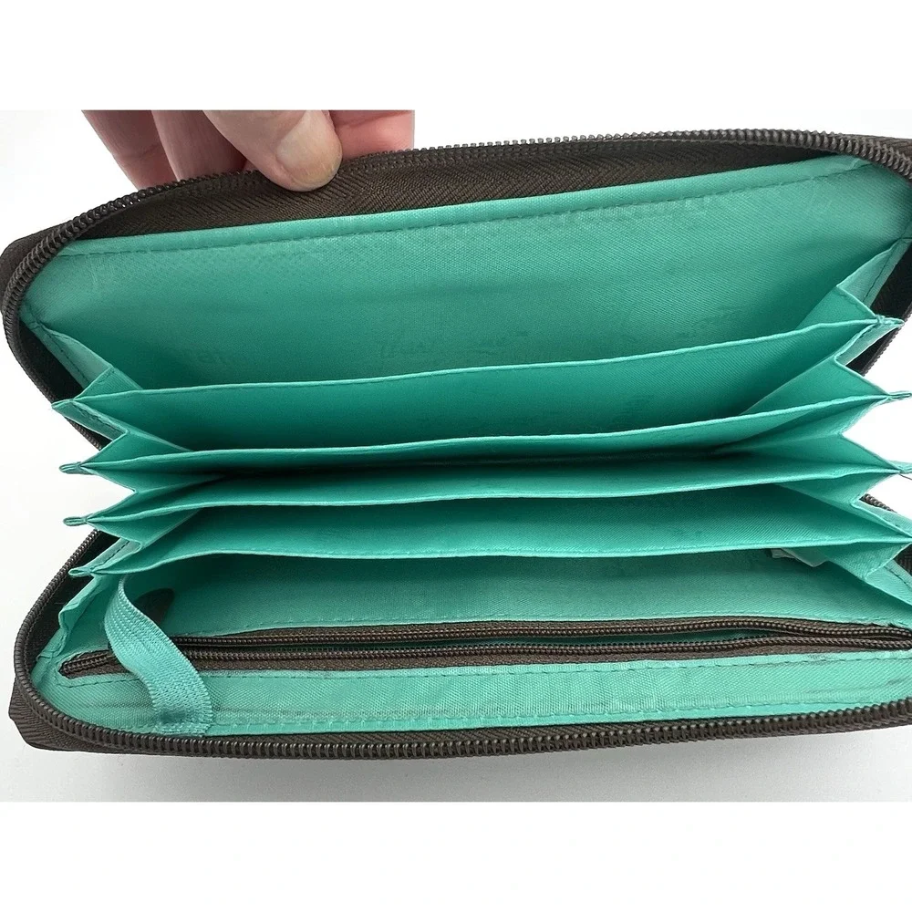 Thirty-One Save Your Way Zip Coupon Wallet Retro Metro Sea Plaid Organizer 31